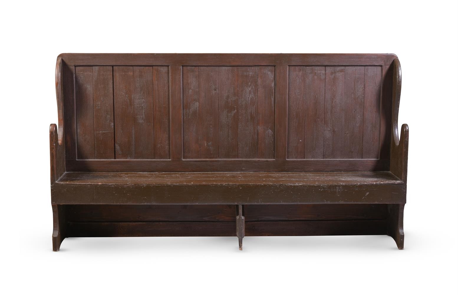 An 18th century style oak settle, 20th century, 221x40x123cmH