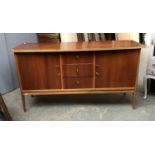 A Vanson mid century sideboard, three drawers flanked by two cupboards, 162x51.5x86cmH