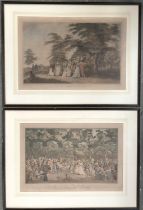 After Edward Days, 'An Airing in Hyde Park', 43x64cm; together with a second coloured engraving