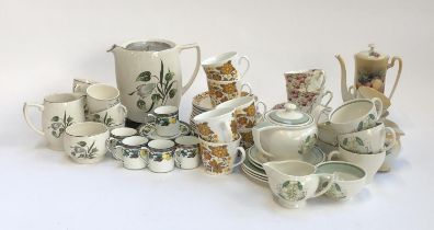A mixed lot of teawares to include a Susie Cooper part tea service, a set of six Adderley's coffee