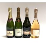 4 bottles of sparkling wine: Bouvet Saumer 12.5%/75cl; Juvé & Camps cava 2017, 12%/75cl; Villa Sandi