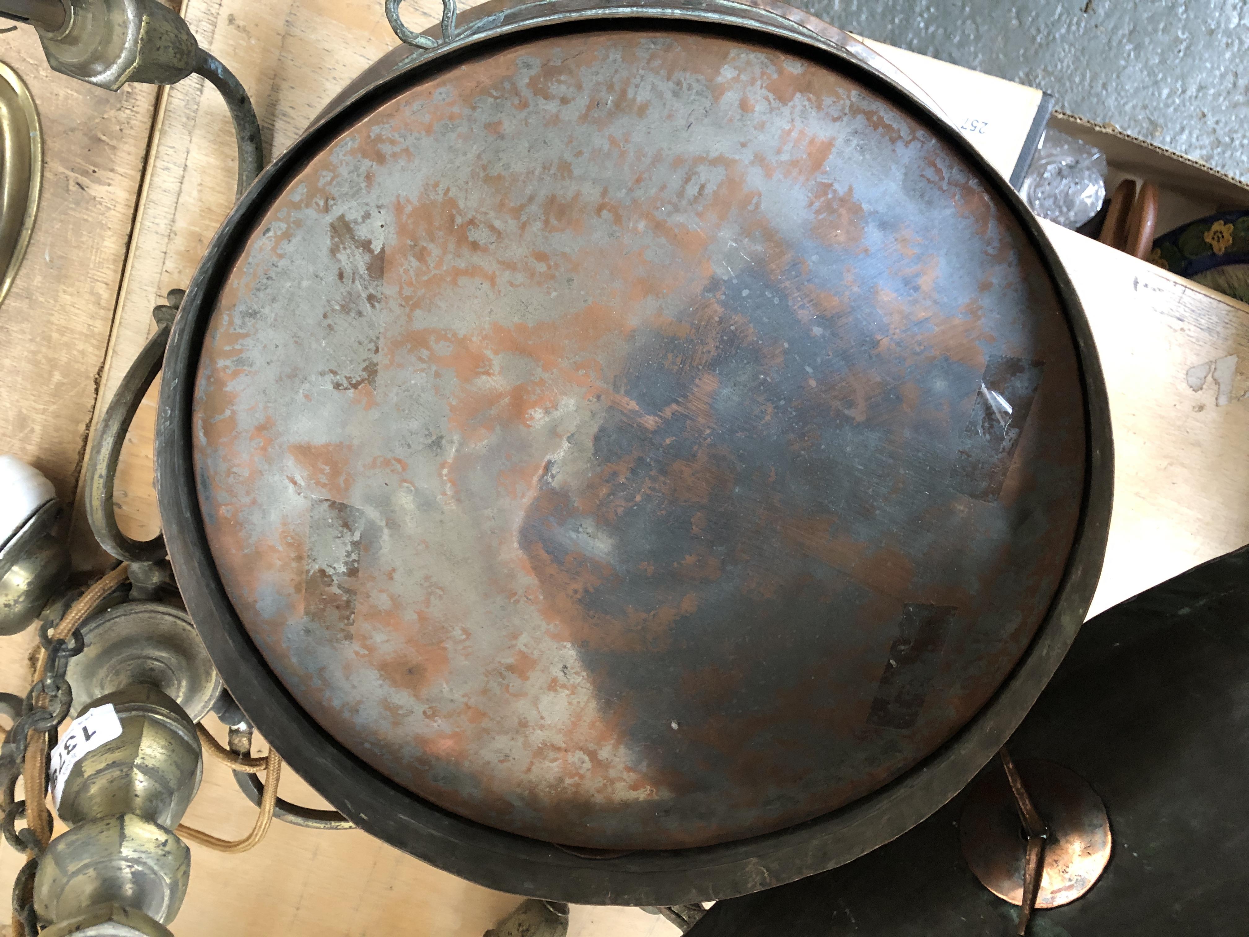 An Eastern copper circular spice box, 32cmW - Bild 3 aus 7