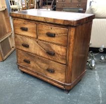 A 19th century and later mahogany chest of two short over two long drawers, 98x48x93cm