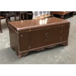 A camphor wood blanket box, painted brown, 106cmW