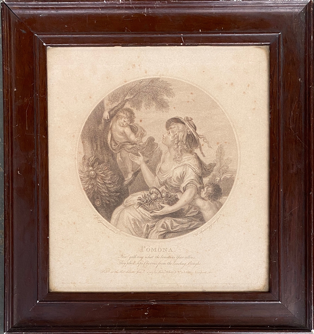 Bartolozzi after Cipriani, 'Pomona', the roundel 18cmD, plate size 25x23cm