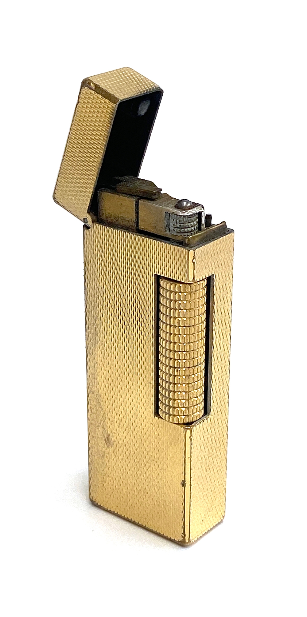 A vintage Dunhill Rollagas gold plated lighter, US RE24163k 6.5cm high, in original box with papers - Image 2 of 2