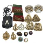 A mixed lot to include German army compass, a pair of British army trumpeters badges, a pair of