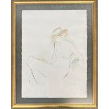 20th century signed print of a nude, 76x56cm