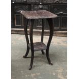 A Liberty style Japanned occasional table, with undershelf, stamped 774, 40x40x71cmH