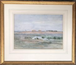 Robert Winchester Fraser (1845-1906), watercolour of Sussex farmland, watercolour, 24.5x34cm