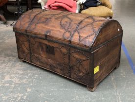 A domed and studded storage trunk, 101cmW