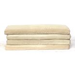 Four foam filled day bed mattresses/cushions, each approx. 202x91cm
