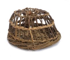 A vintage wicker crab pot, 38cmD