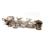 A quantity of good silver plate to include Barker Ellis, Hardy Bros, entre dishes, three arm