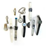 A mixed lot of watches to include Smiths fob watch; Timex; AVI-8; Casio; Bimbond; Seiko etc