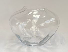 A large Krosno glass vase, 28cmH