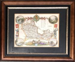 A 19th century hand coloured map of Berkshire, 19.5x26cm