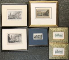 Six 19th and early 20th century engravings, to include 'Somerset House, Strand'; 'Venice'; 'East