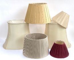 A quantity of shades to include pleated silk etc