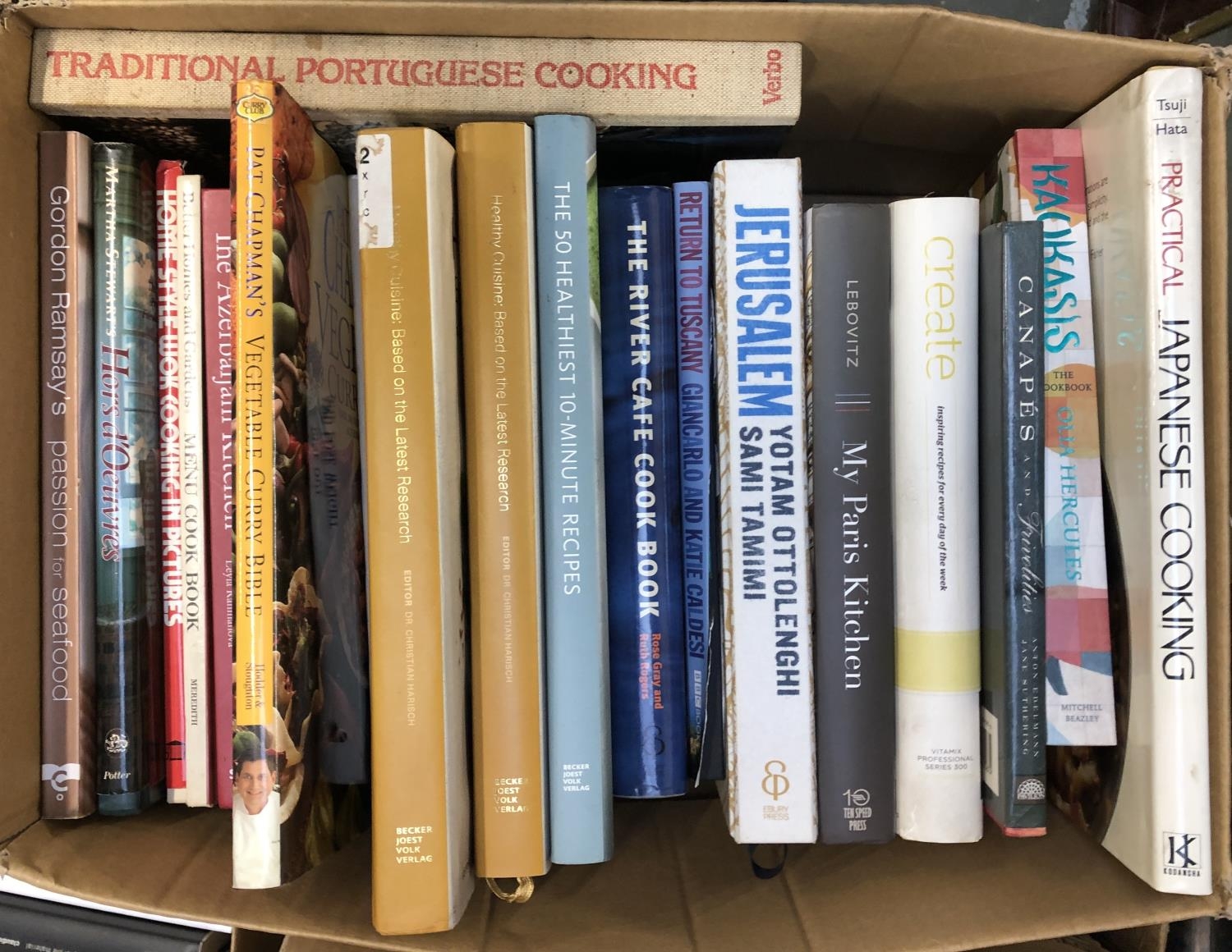 BOOKS COOKERY: a large collection of books in two boxes.