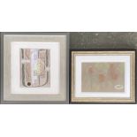 Lindy Phillips, 'Warp and Weft' and 'We 3 Teaks', abstract pastel on paper, 19x15cm and 15x21cm