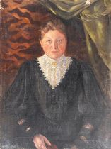 19th century oil on canvas, portrait of a lady, 84x63cm