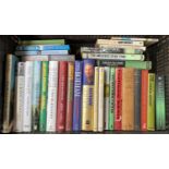 BOOKS: CRICKET. A crate of books. A few vintage (J.B.Hobbs etc.); most 1970s onwards inc. one signed