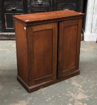 A 19th century mahogany cabinet, the panelled doors opening to reveal 24 pigeon holes, 64x28x67cmH