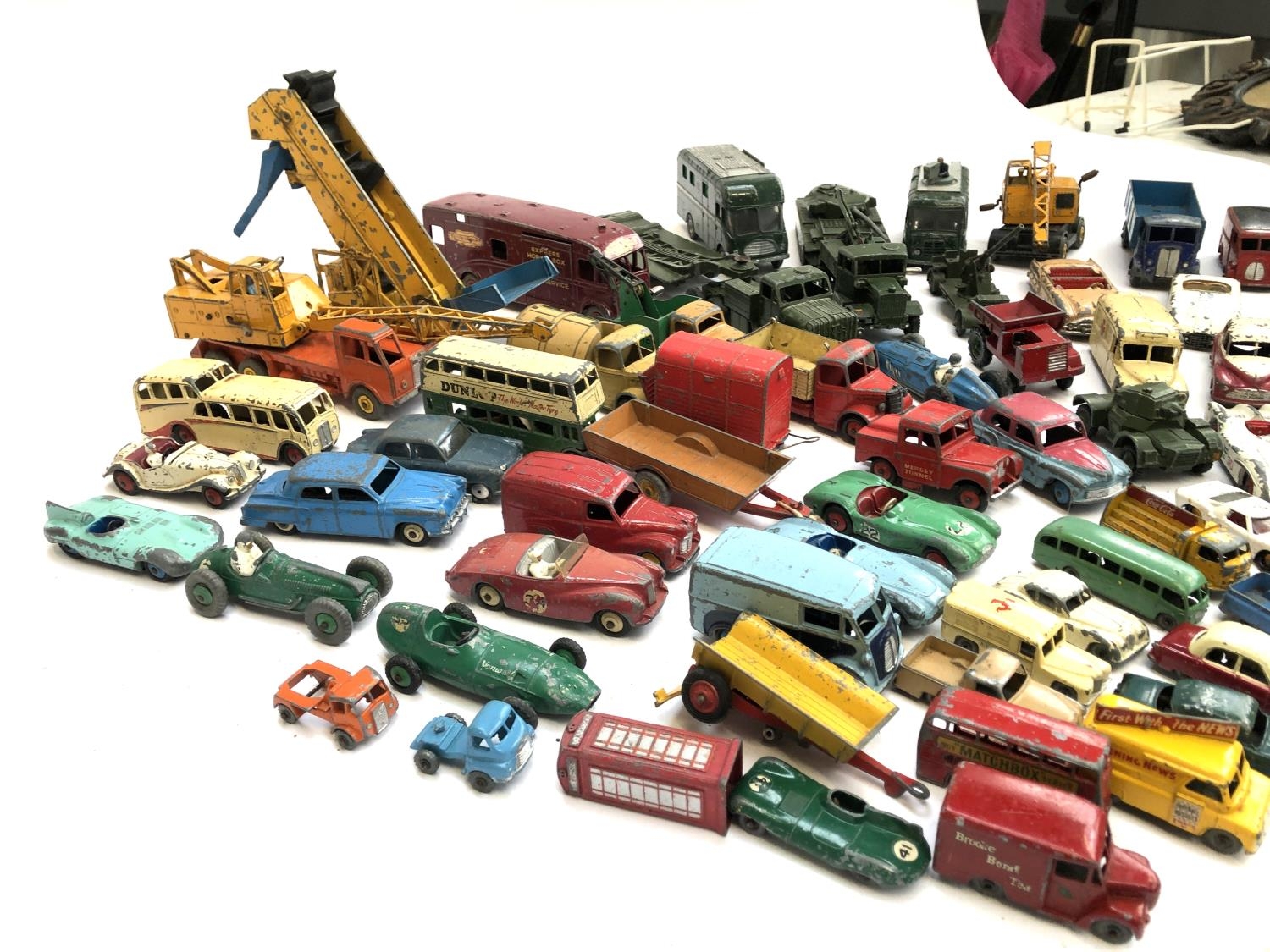 A large quantity of play worn die cast model vehicles, mainly Dinky, to include TV mobile control - Image 4 of 6
