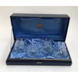 A set of four Thomas Webb crystal whiskey tumblers, boxed