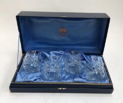 A set of four Thomas Webb crystal whiskey tumblers, boxed