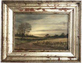 Jack Holt, early 20th century oil on board landscape, 11x16cm Provenance; bears label for Perigord