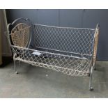 A mid century chromed cot, 62cmH