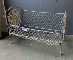A mid century chromed cot, 62cmH