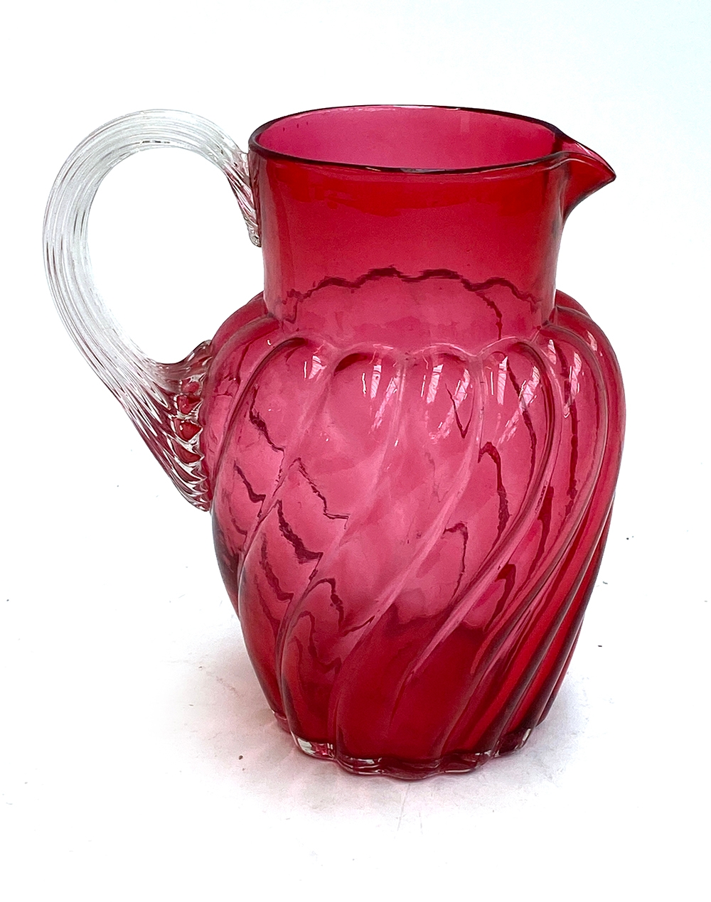 A collection of cranberry glass to include a pair of vases with silver collars; Brandon Fair 1909 - Image 2 of 2