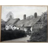 C. Catt, pencil and charcoal study, Ann Hathaways Cottage, Statford-on-Avon', 20x26cm
