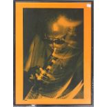 20th century lithograph of Miles Davis, 591/1000, 53x36cm