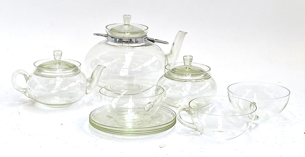 Ladislav Sutnar for Kavalier, Sazava, a Czech laboratory glass part tea service circa 1935