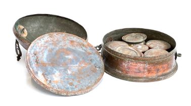 An Eastern copper circular spice box, 32cmW