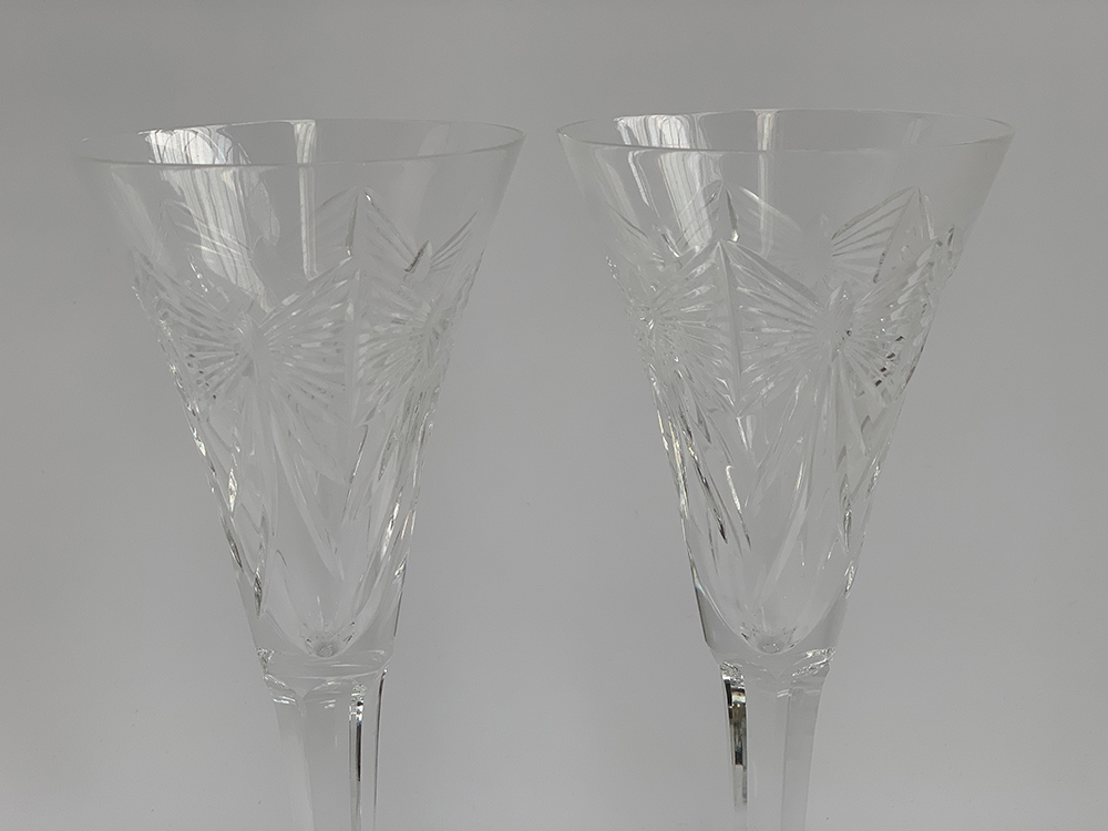 A Baccarat crystal vase of cylindrical form, 20cmH; Stuart crystal candlestick holder; Webb - Image 2 of 3