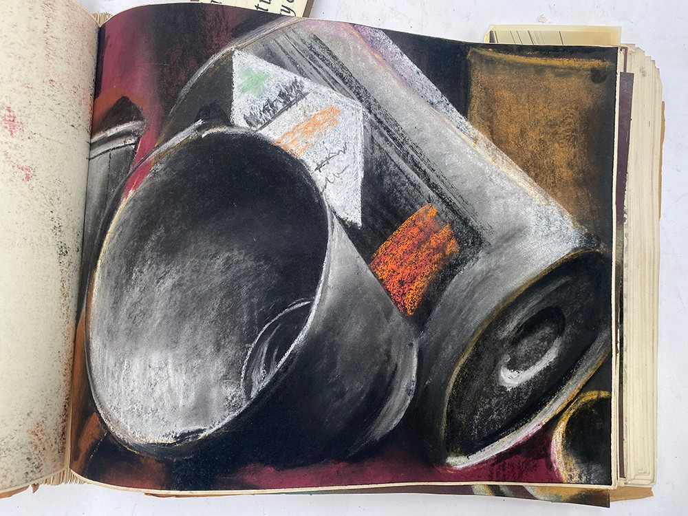 A mid 20th century artists portfolio containing a number of nude studies, pastel still life - Image 26 of 30