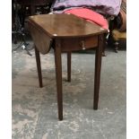 A drop leaf occasional table with single end drawer, 63cmH