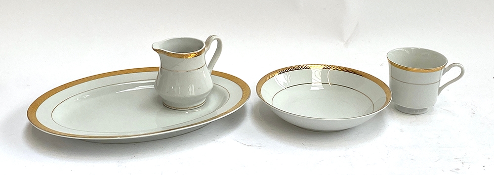 A 'Horse Lane' 24ct gold plated dinner service, new in box - 93 pieces