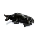 A bronze figure of a water buffalo, approx. 24cmL