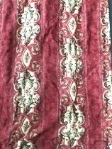 Two pairs of country house curtains, lined and interlined, each approx 270cm drop, 185cm
