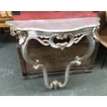 Interior design interest: An Italian carved silvered gesso console table, shaped top over a