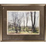 Thomas Ladell, watercolour of wooded scene, 26.5x36.5cm
