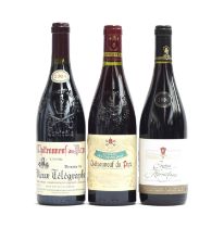 2004 Domaine du Vieux Telegraphe Chateauneuf-du-Pape La Crau; 2015 Reserve de Capouliers