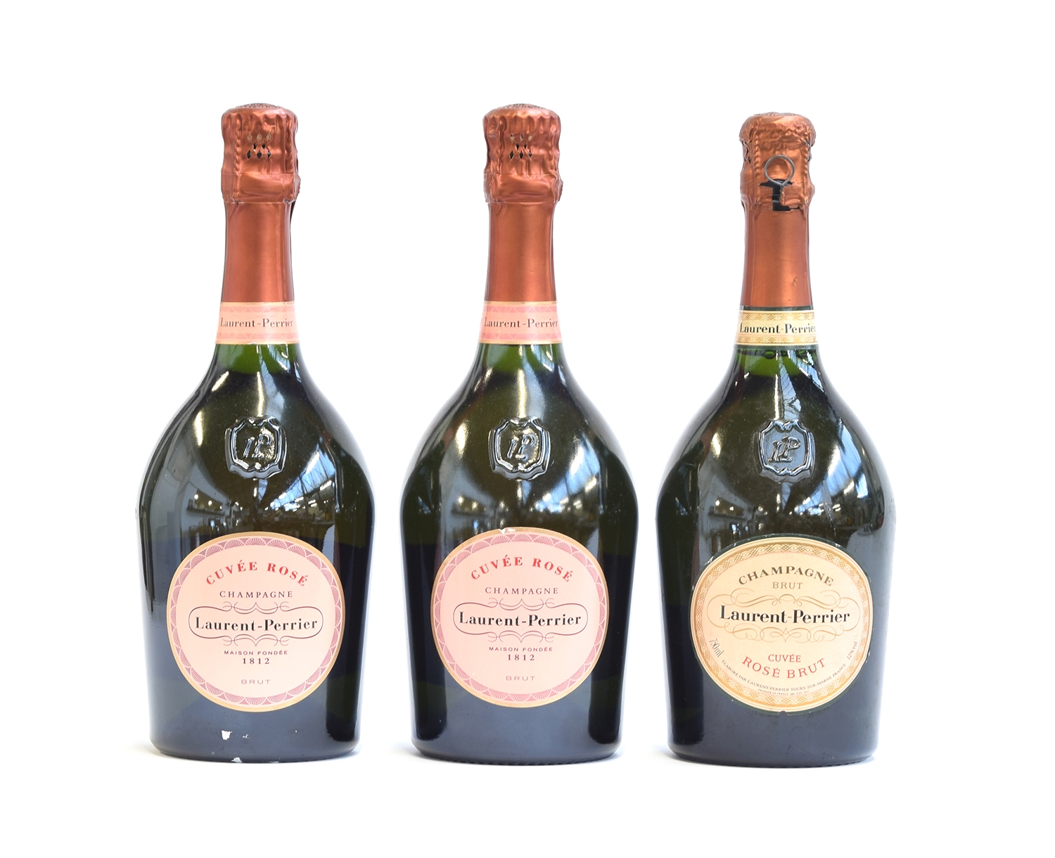 Laurent-Perrier Cuvée Rosé Brut (12%, 75cl), three bottles