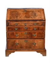 An early 18th century walnut bureau, 88cm wide, 56cm deep, 99cm high